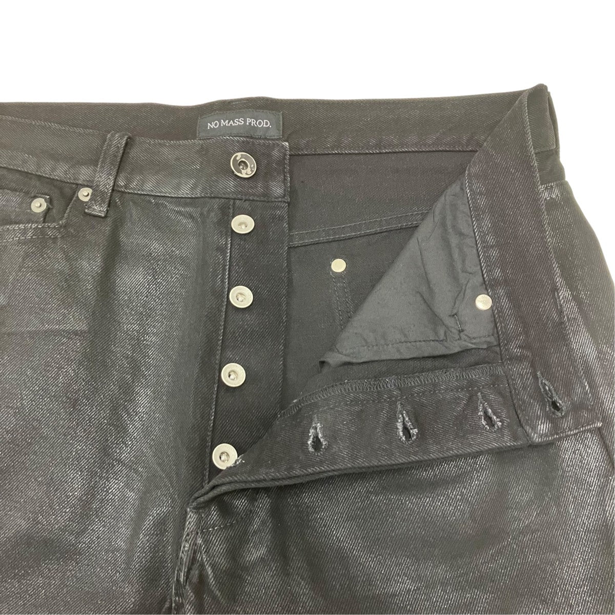 NO MASS PROD． ワックスコーティングサイドジップデニムパンツ 古着・中古-5枚目のアイテム画像