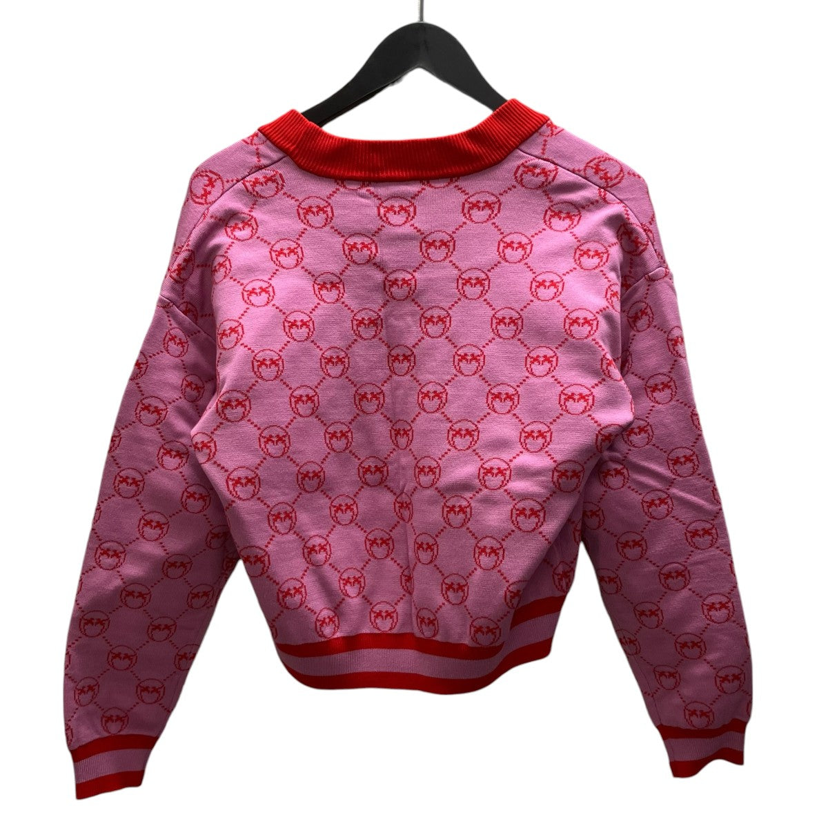 PINKO JACQUARD MONOGRAM ジャカードモノグラムVネックカーディガン 古着・中古-3枚目のアイテム画像