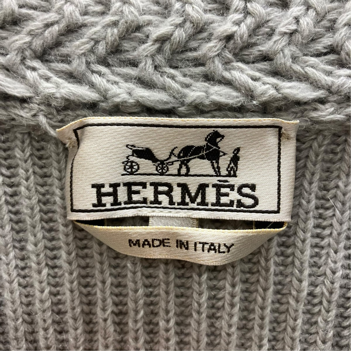 HERMES 切替カシミヤニット 古着・中古-5枚目のアイテム画像
