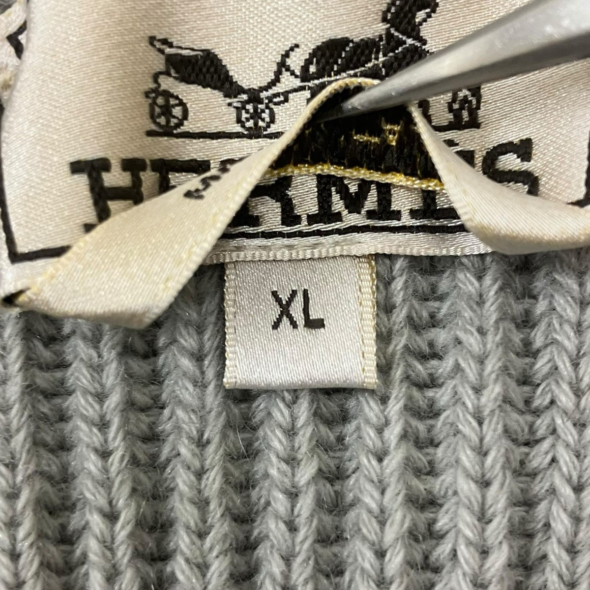 HERMES 切替カシミヤニット 古着・中古-6枚目のアイテム画像