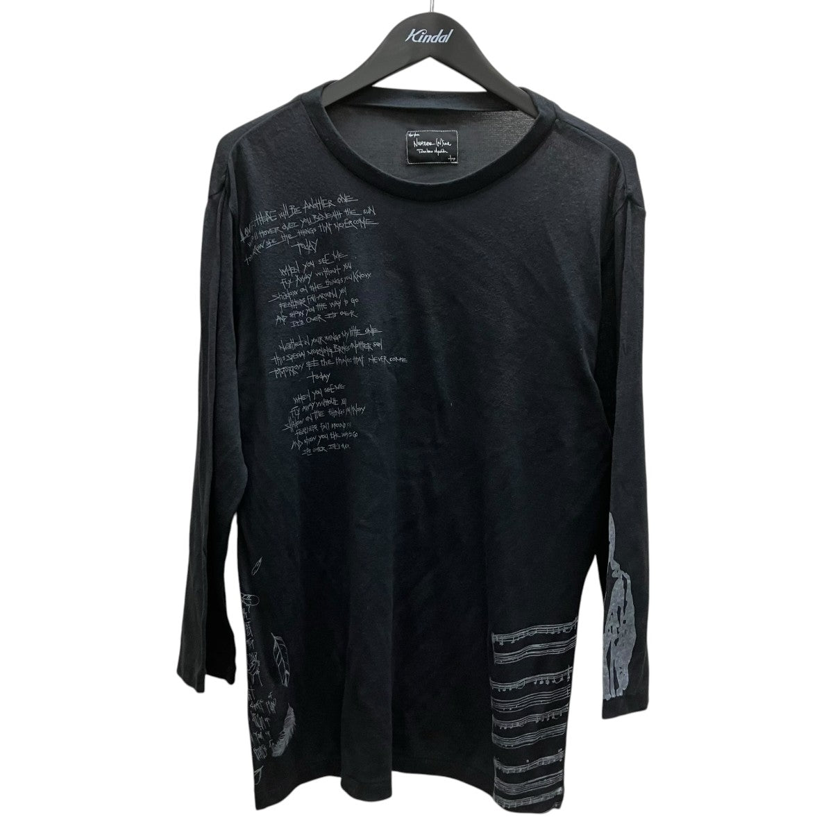 NUMBER (N)INE 08SS本人期 BIRDS期フェザーテキストカットソー 古着・中古-1枚目のアイテム画像