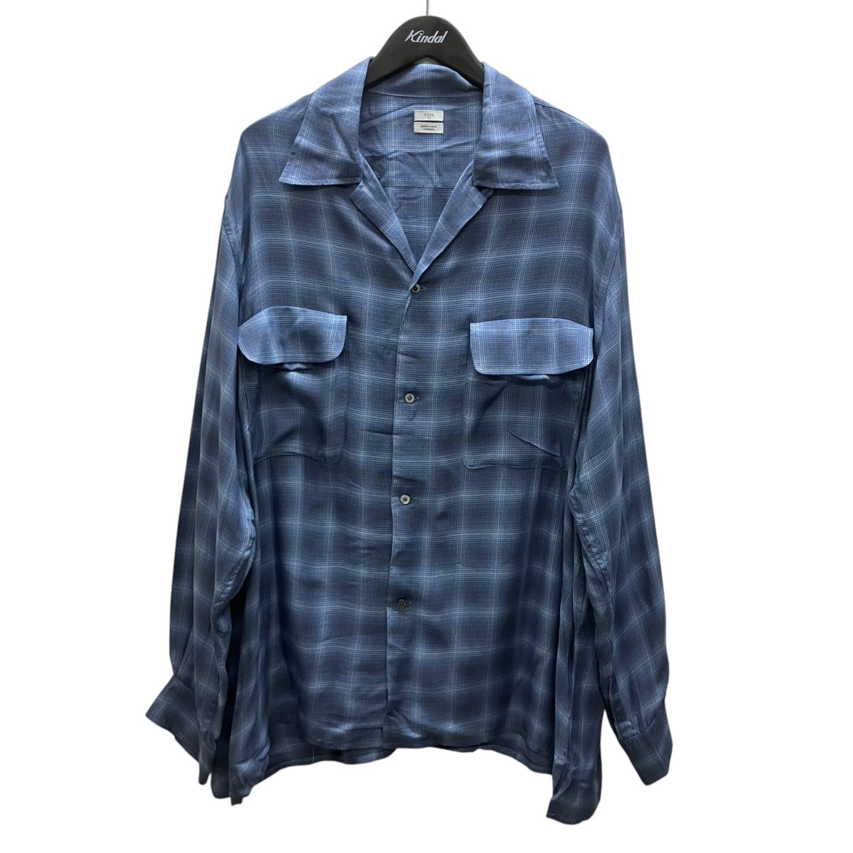 YOKE 26AW Modal Plaid Open Collar Shirt オープンカラーチェックシャツ 古着・中古-1枚目のアイテム画像