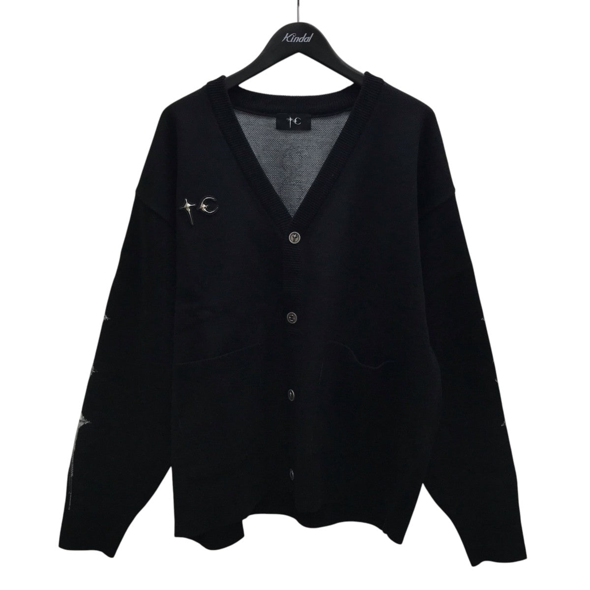 THUG CLUB TC BONE KNIT CARDIGAN ボーンニットカーディガン 古着・中古-1枚目のアイテム画像