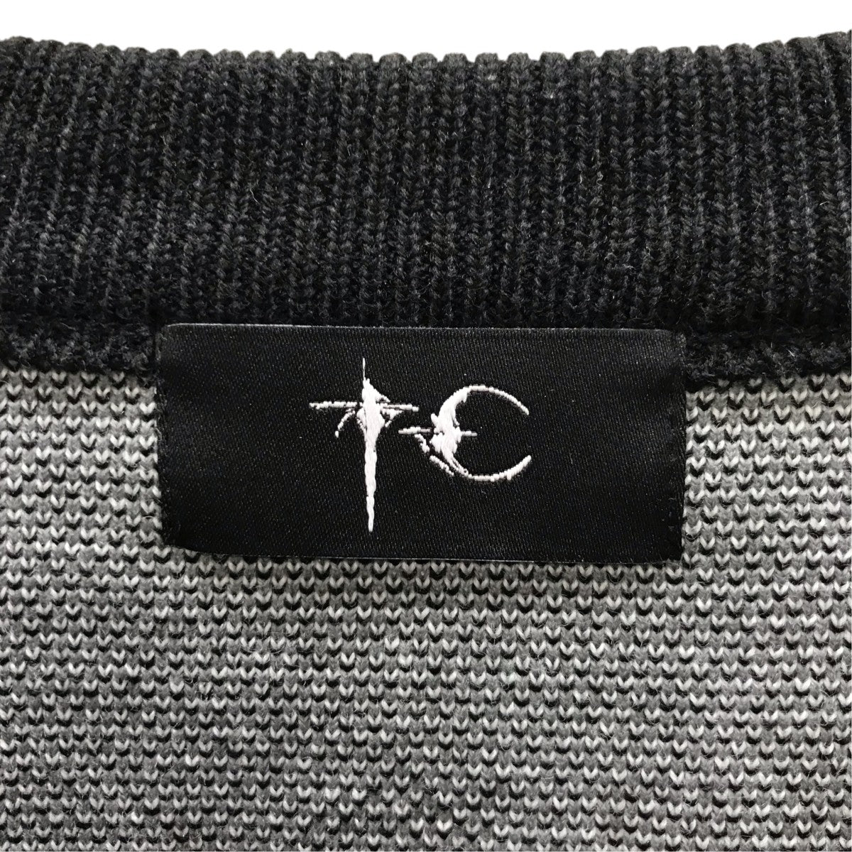 THUG CLUB TC BONE KNIT CARDIGAN ボーンニットカーディガン 古着・中古-5枚目のアイテム画像