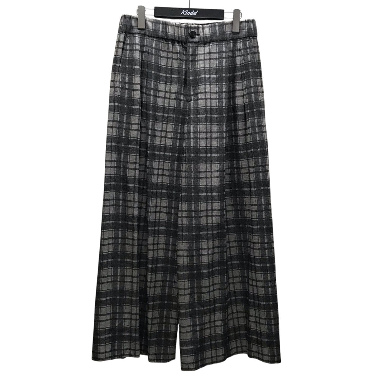 KANEMASA PHIL． Check Jersey Wide Slacks チェックパンツ 古着・中古-1枚目のアイテム画像