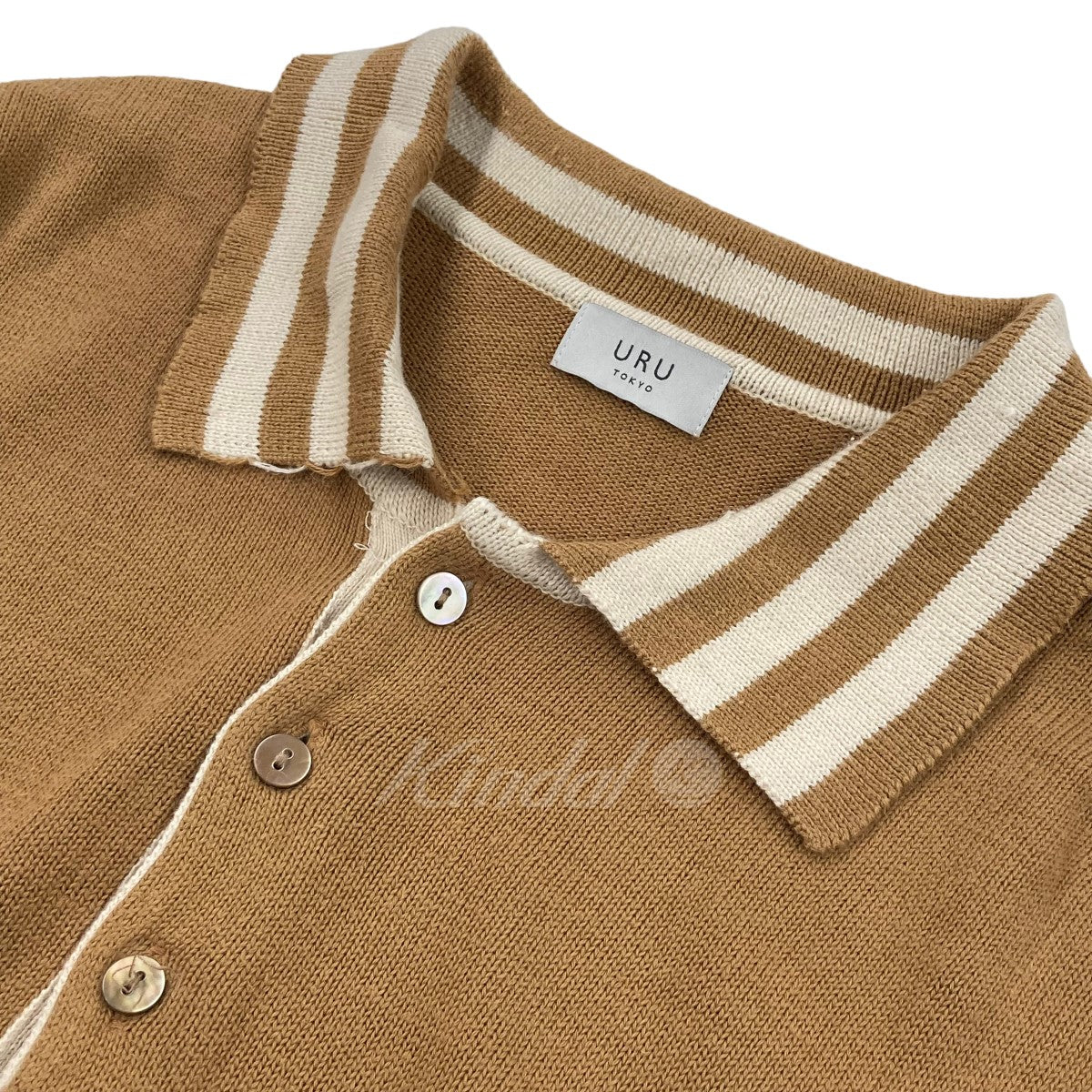 URU(ウル) 2022SS 「KNIT POLO SHIRTS」 ボーダーデザインニットポロシャツ