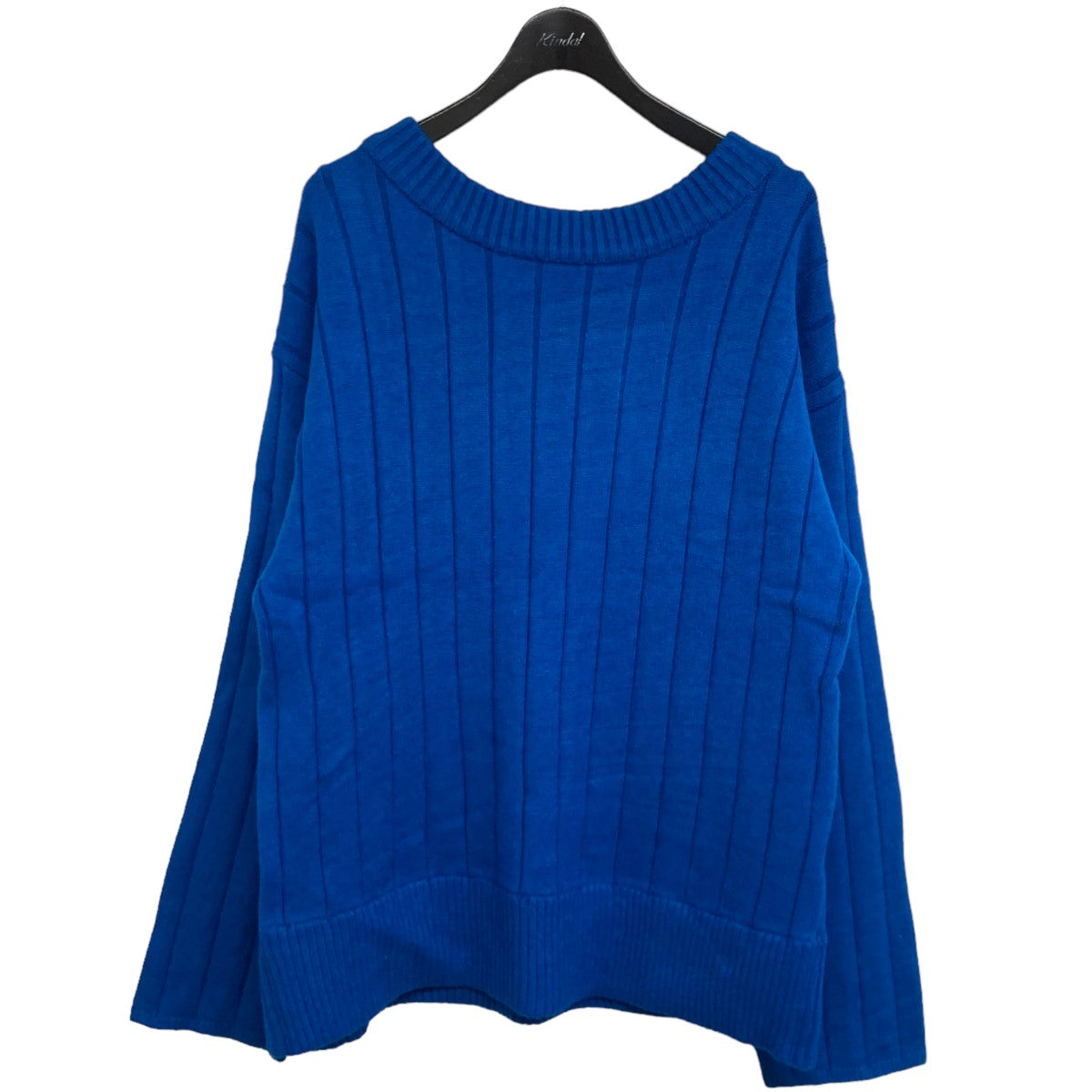 「WASHABLE OVER KNIT」 クルーネックリブニット