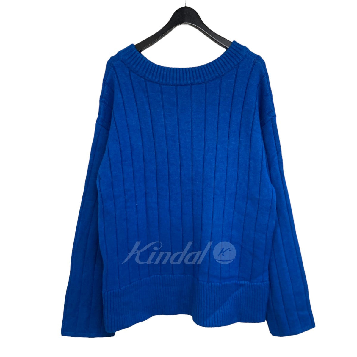 「WASHABLE OVER KNIT」 クルーネックリブニット