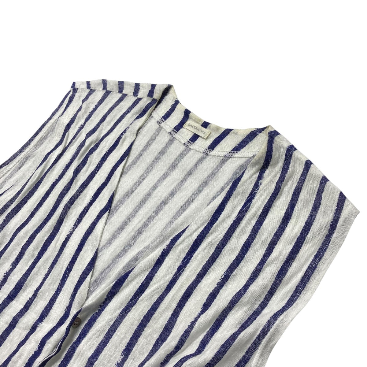 GALERIE VIE◆23SS/リネンジャージノースリーブロングジレ/ニットベスト(薄手)/FREE/リネン/GRY GALERIE VIE(ギャルリーヴィー) / 23SS/リネンジャージ