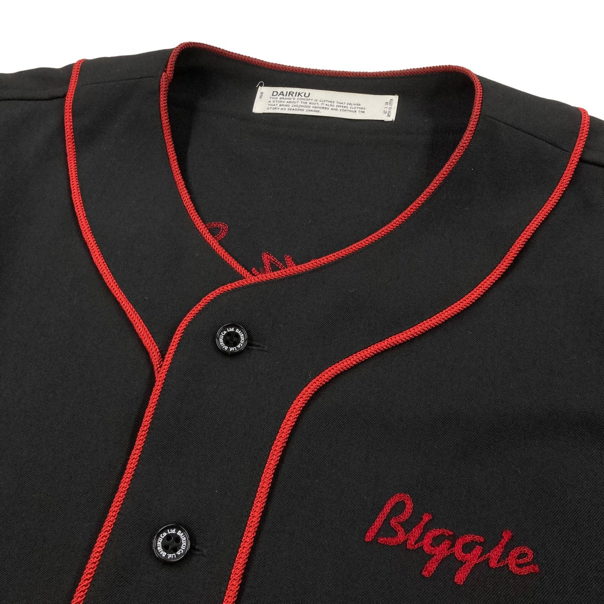 DAIRIKU(ダイリク) 19AWBiggie XL Baseball Shirtベースボールシャツ19AW S 3 19AW S 3 ブラック  サイズ 18｜【公式】カインドオルオンライン ブランド古着・中古通販【kindal】