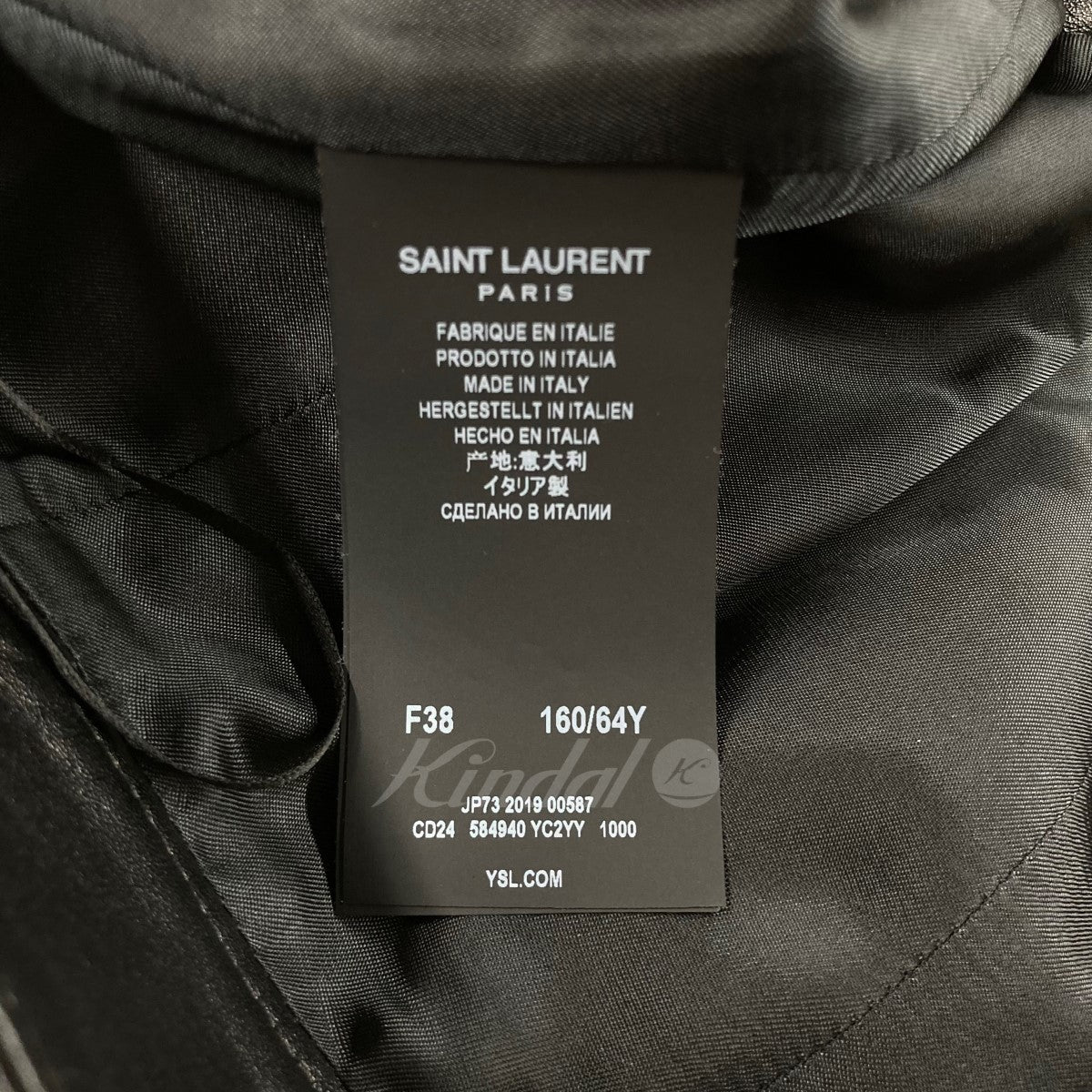 サンローラン パリ　黒ロングスカート　新品に近い 01-1662370953.jpg