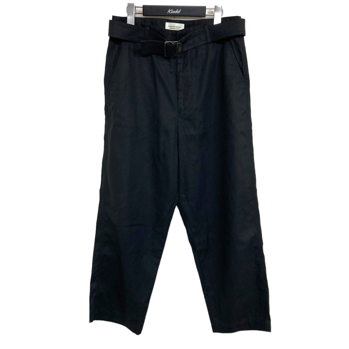 beautiful people(ビューティフルピープル) 「cotton gabardine belted pants」 ベルテッドスラックス  1315105009 ブラック サイズ 14｜【公式】カインドオルオンライン ブランド古着・中古通販【kindal】