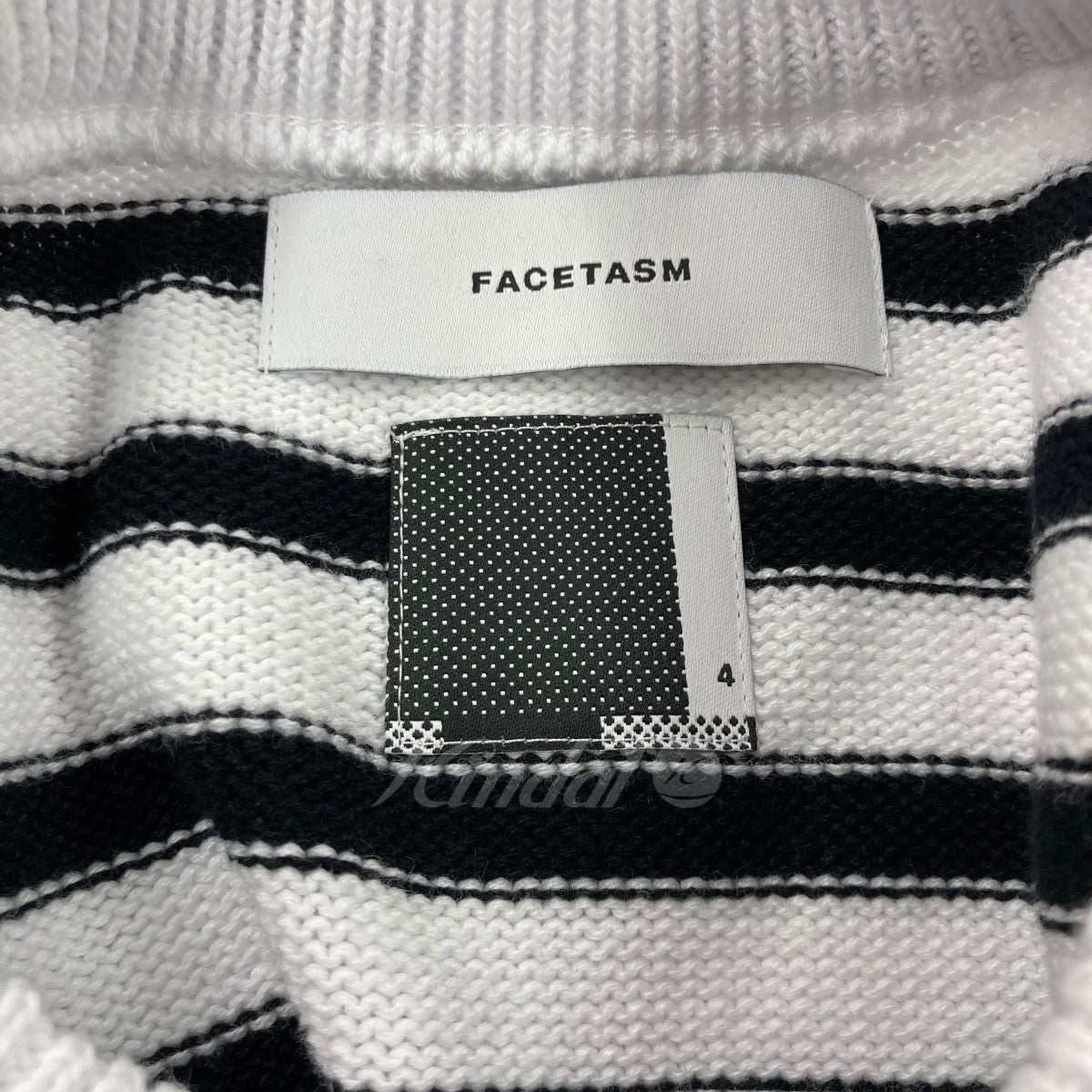 FACETASM(ファセッタズム) 2024SS 「BELTED KNIT LONG SLEEVE」 ドッキングボーダーニット SRO KN M01  ホワイト×ブラック サイズ 4｜【公式】カインドオルオンライン ブランド古着・中古通販【kindal】