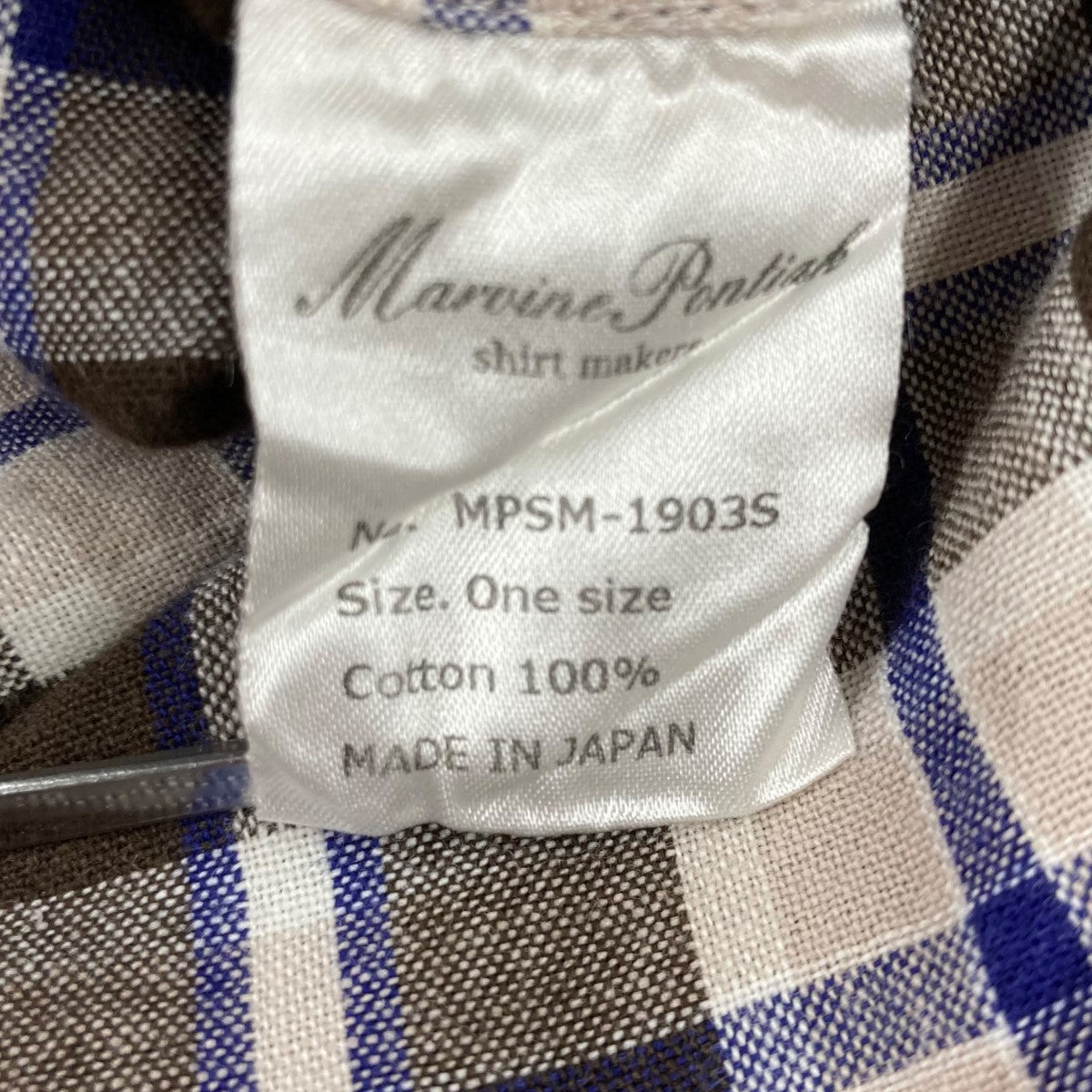 Marvine Pontiak Shirt Makers(マービンポンティアックシャツメーカーズ) サイドスリットチェックシャツMPSM 1903S  MPSM 1903S ブラウン サイズ ONE｜【公式】カインドオルオンライン ブランド古着・中古通販【kindal】