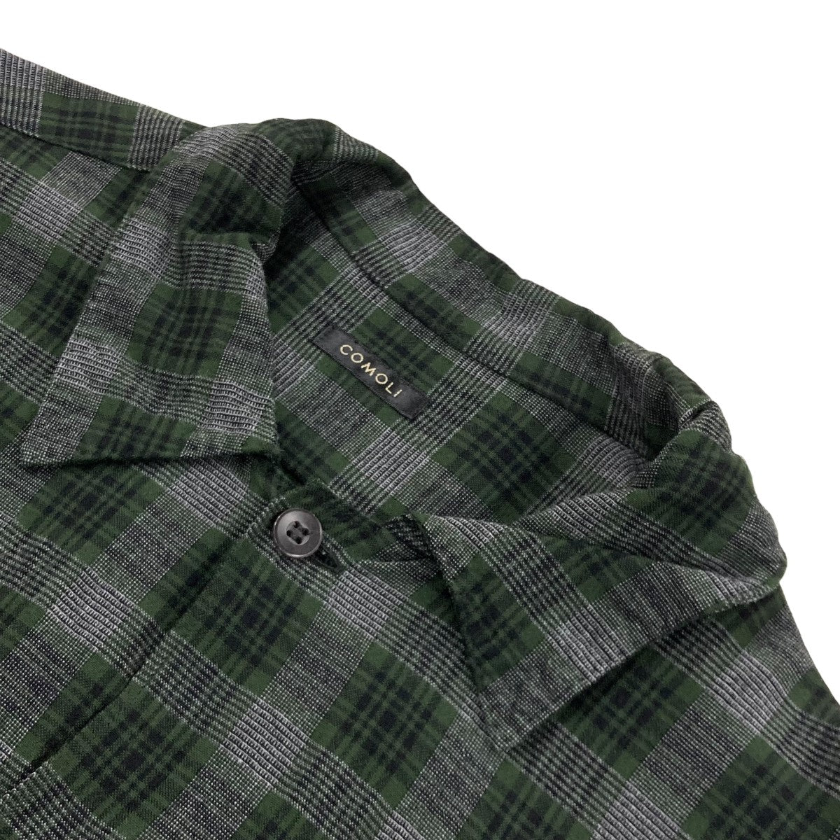 COMOLI(コモリ) 20SSレーヨン オープンカラーシャツチェックシャツR01 02006