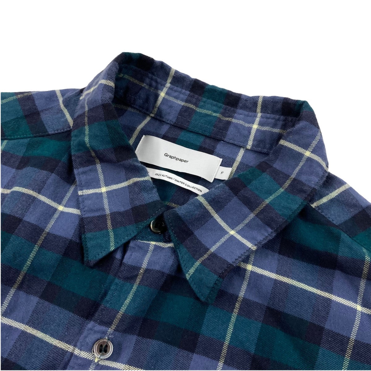 Graphpaper(グラフペーパー) 23AW「Check Flannel Oversized Regular Collar  Shirt」チェックシャツGM233 50284