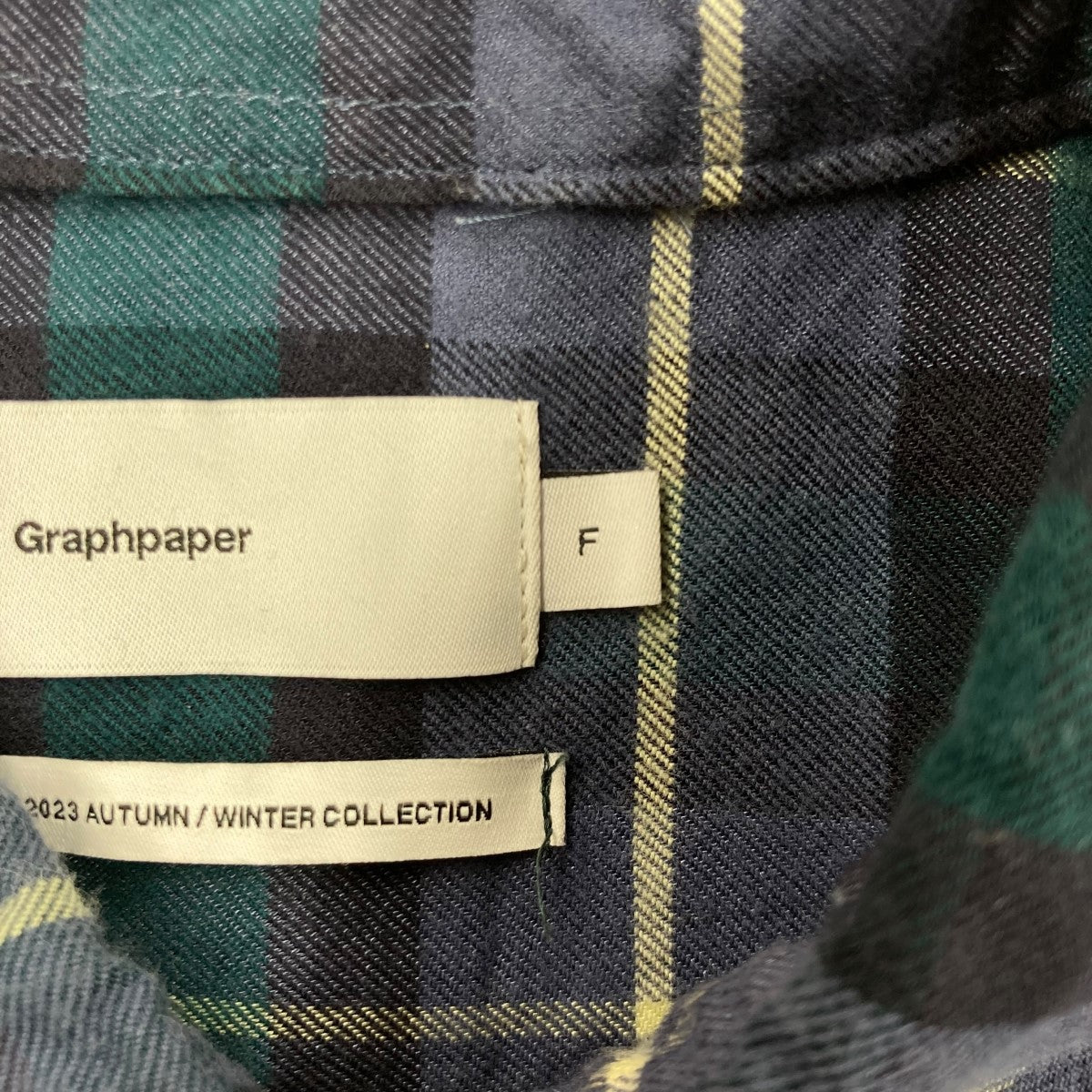 Graphpaper(グラフペーパー) 23AW「Check Flannel Oversized Regular Collar  Shirt」チェックシャツGM233 50284