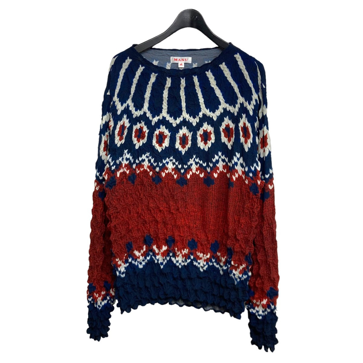 MASU(エムエーエスユー) 22AWPOPCORN NORDIC SWEATERロングスリーブカットソーMVFW CS0122 MVFW  CS0122 ネイビー サイズ 48｜【公式】カインドオルオンライン ブランド古着・中古通販【kindal】