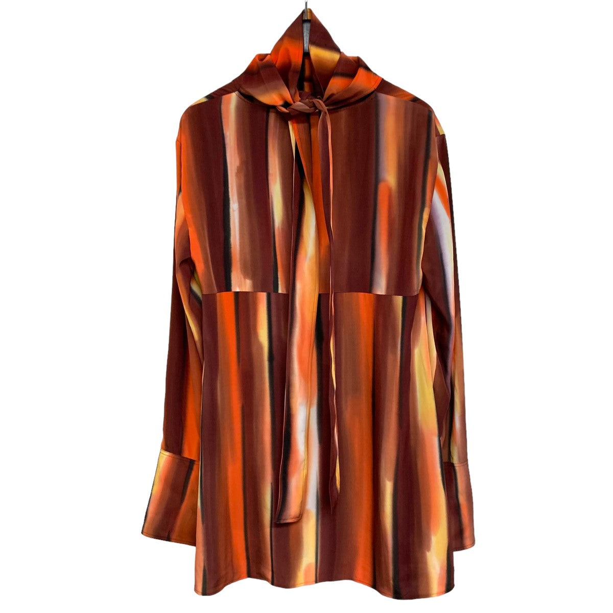 23AWHAND PRINTED TIE-NECK BLOUSEタイブラウスFTC234 0103