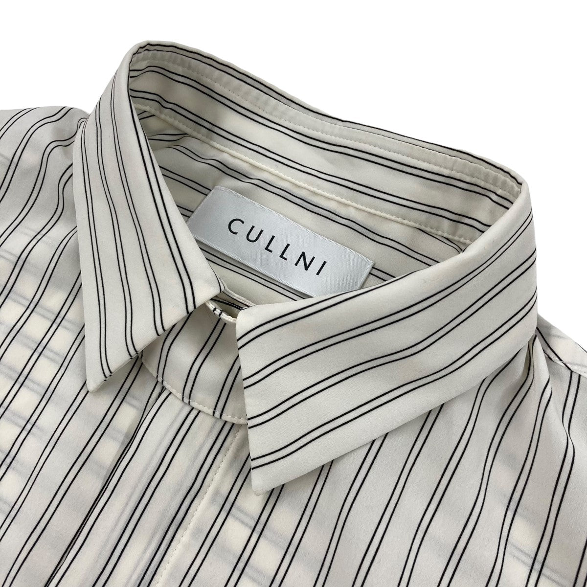 CULLNI(クルニ) 22SSサイドリボンショートスリーブシャツ ストライプ半袖シャツ22 SS 022B