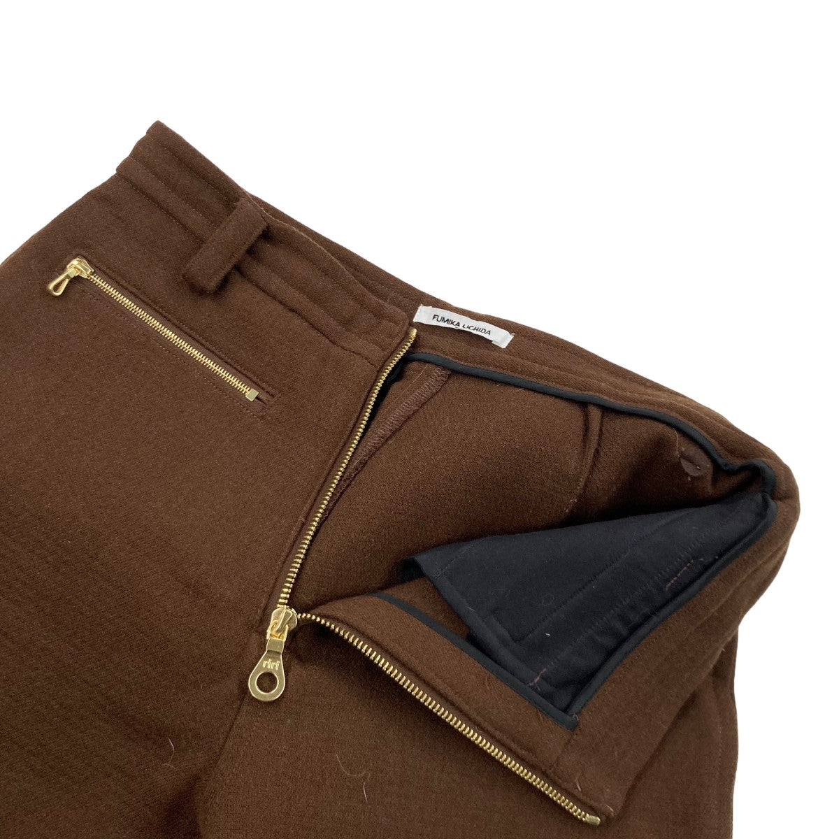 DOUBLE FACED ZIP FLARED PANTジップフレアパンツFU Ssp PT001