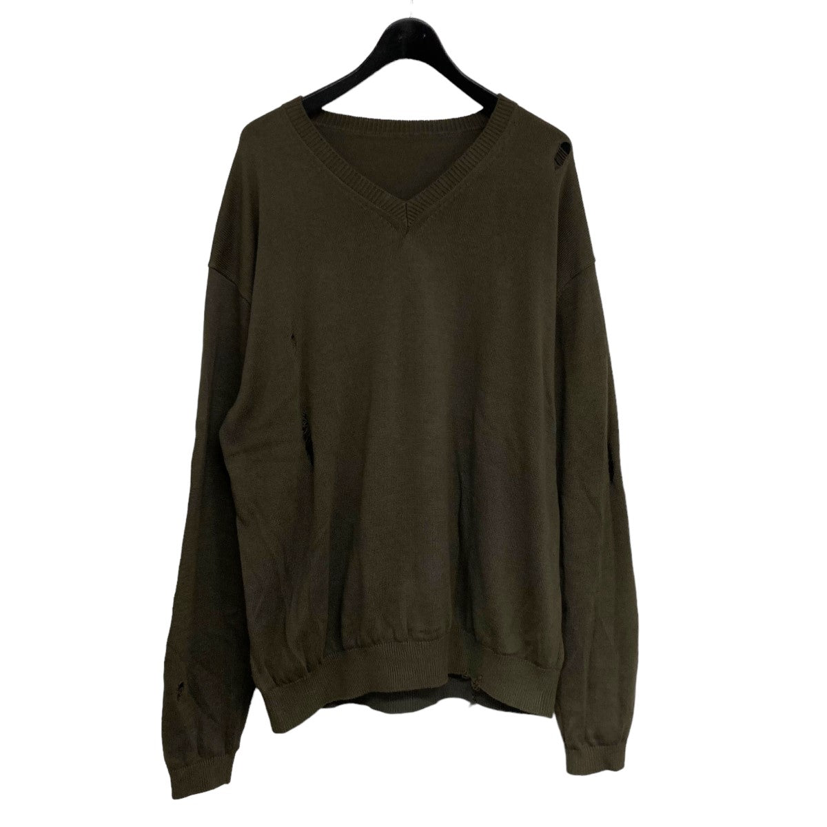 24SSDAMAGED V NECK KNITダメージVネックニットUE 240045