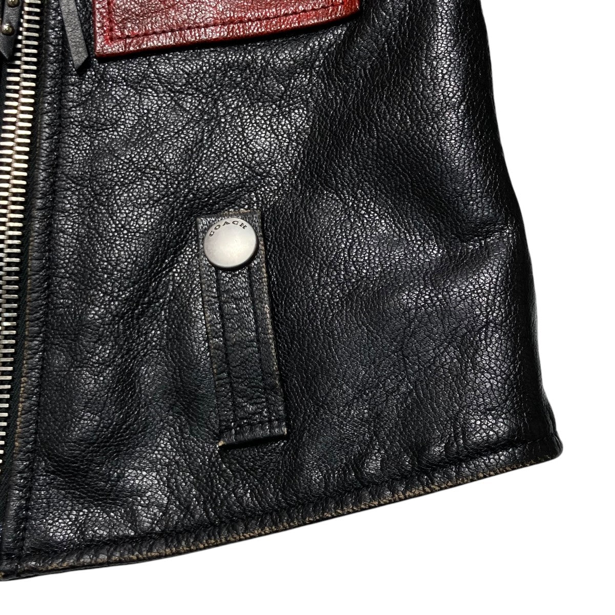 [値下げしました] COACH ブラック レザーダブルライダースジャケット COACH 本革 ブラック ダブルライダースジャケット