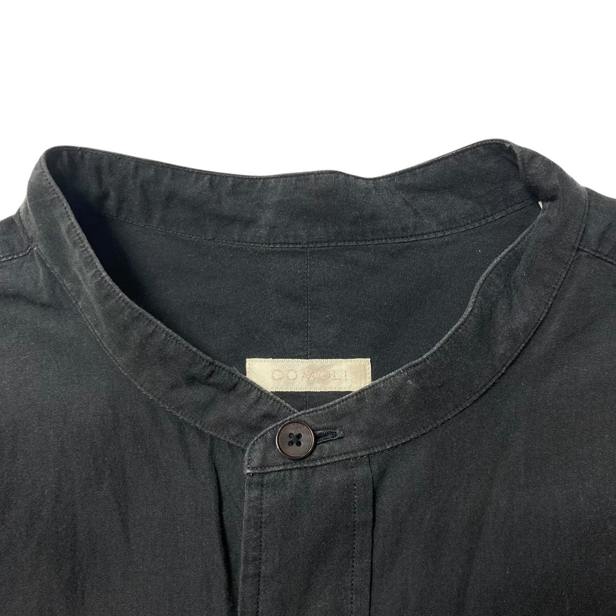 21aw 美品 タグ付き コモリ バンドカラーシャツ　ネイビー comoli コモリ バンドカラーシャツ ネイビー 0 - メルカリ