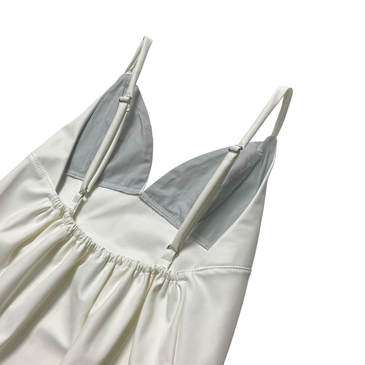 faux leather camisole dressキャミワンピース