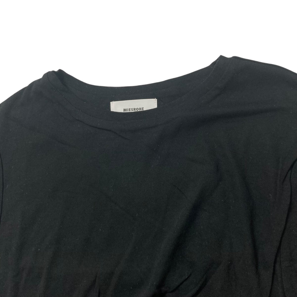 ミースロエ MIESROHE 24SS ツイストディティールクロップドTシャツ MWCT242076 ブラック サイズ：F MIESROHE(ミースロエ) 24SSツイストディティールクロップドT