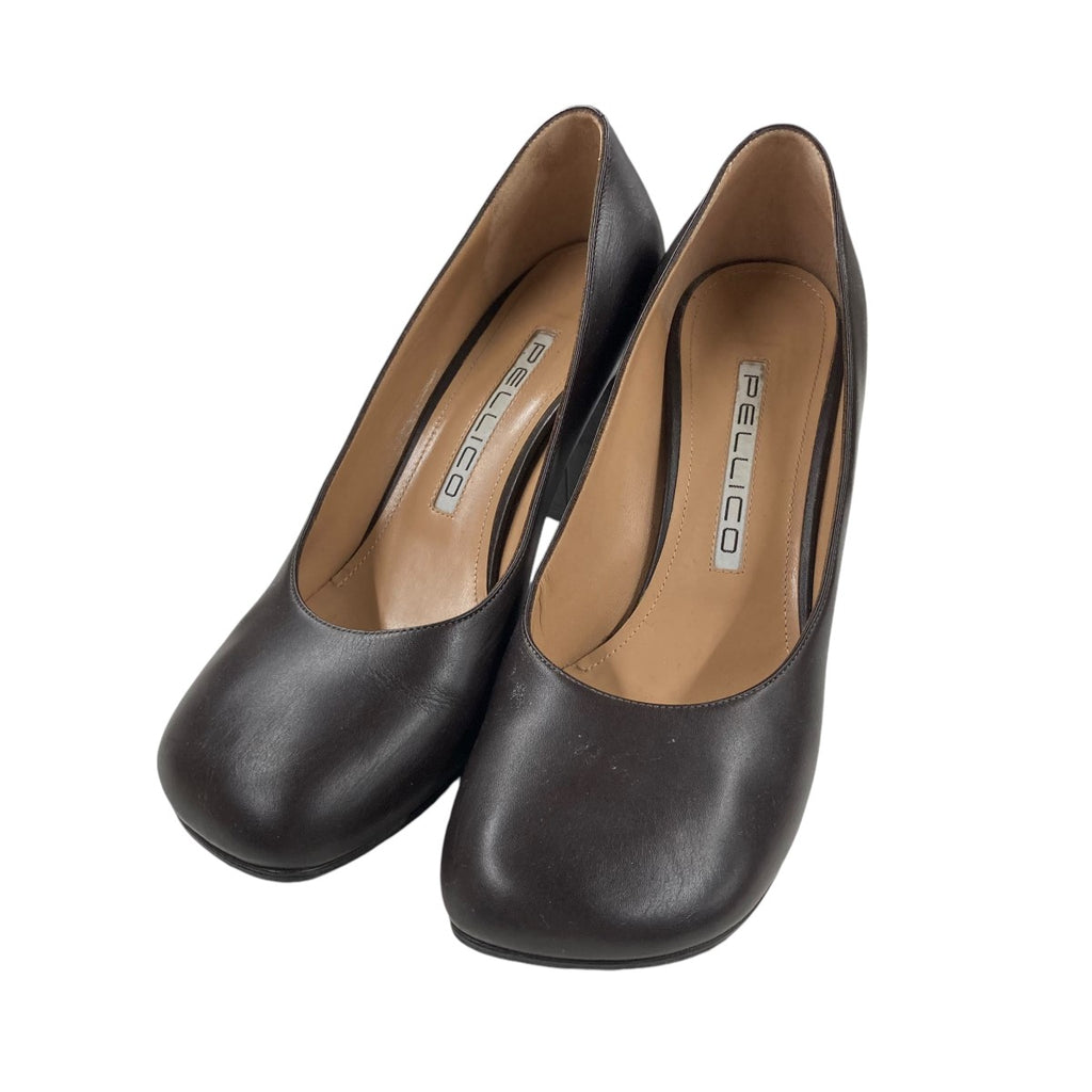 PELLICO(ペリコ) SQ T SEEL8スクエアトゥヒールパンプス ブラウン  