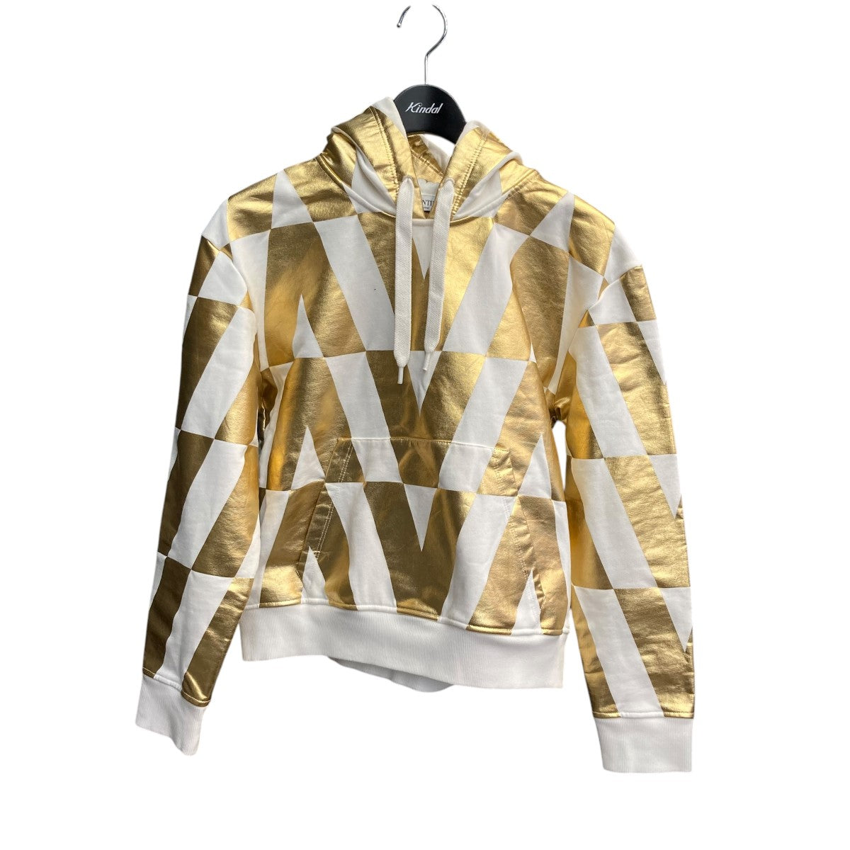 【値下げ】VALENTINO プルオーバーパーカー WB0MF13J6RM ホワイト×ゴールド サイズ：XS (EC) VALENTINO(ヴァレンチノ) プルオーバーパーカーWB0MF13J6RM