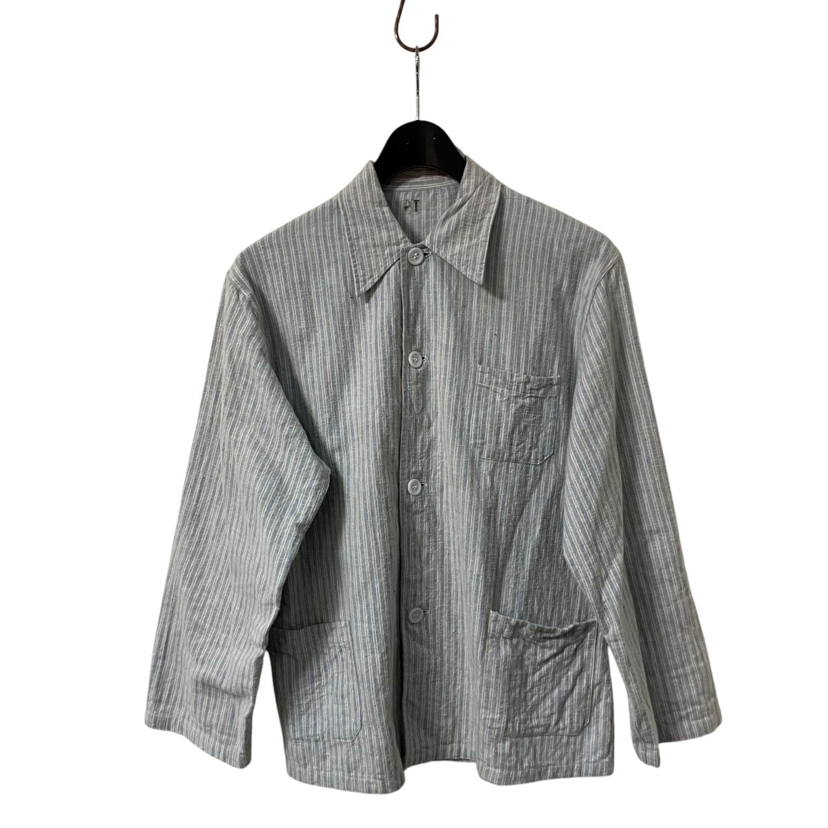 VINTAGE フランス軍 ストライプ スリーピングセットアップ シャツ パンツ 古着・中古-1枚目のアイテム画像