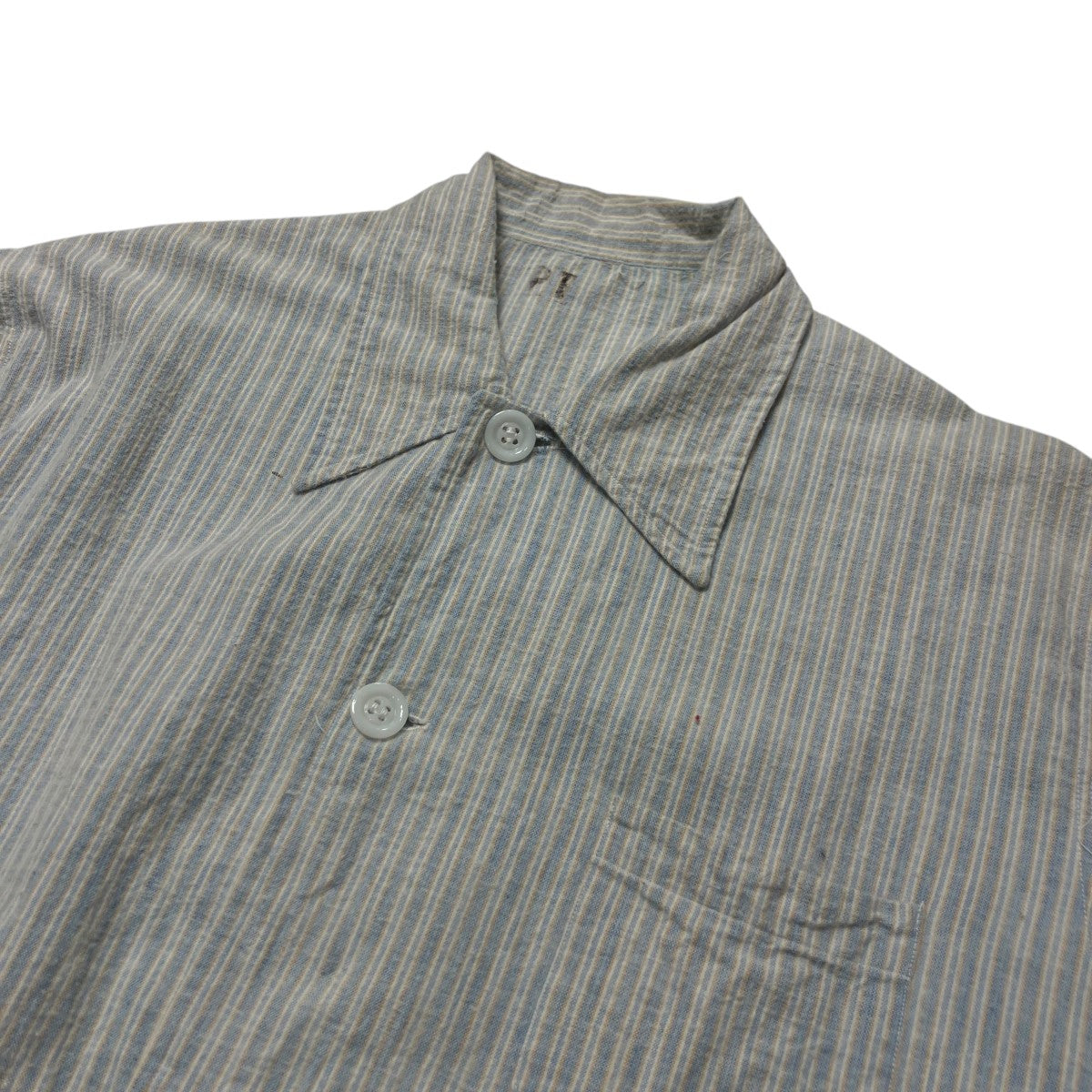 VINTAGE フランス軍 ストライプ スリーピングセットアップ シャツ パンツ 古着・中古-4枚目のアイテム画像