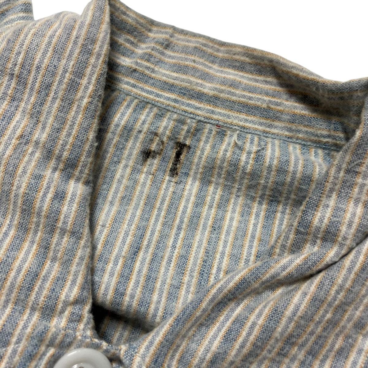VINTAGE フランス軍 ストライプ スリーピングセットアップ シャツ パンツ 古着・中古-7枚目のアイテム画像
