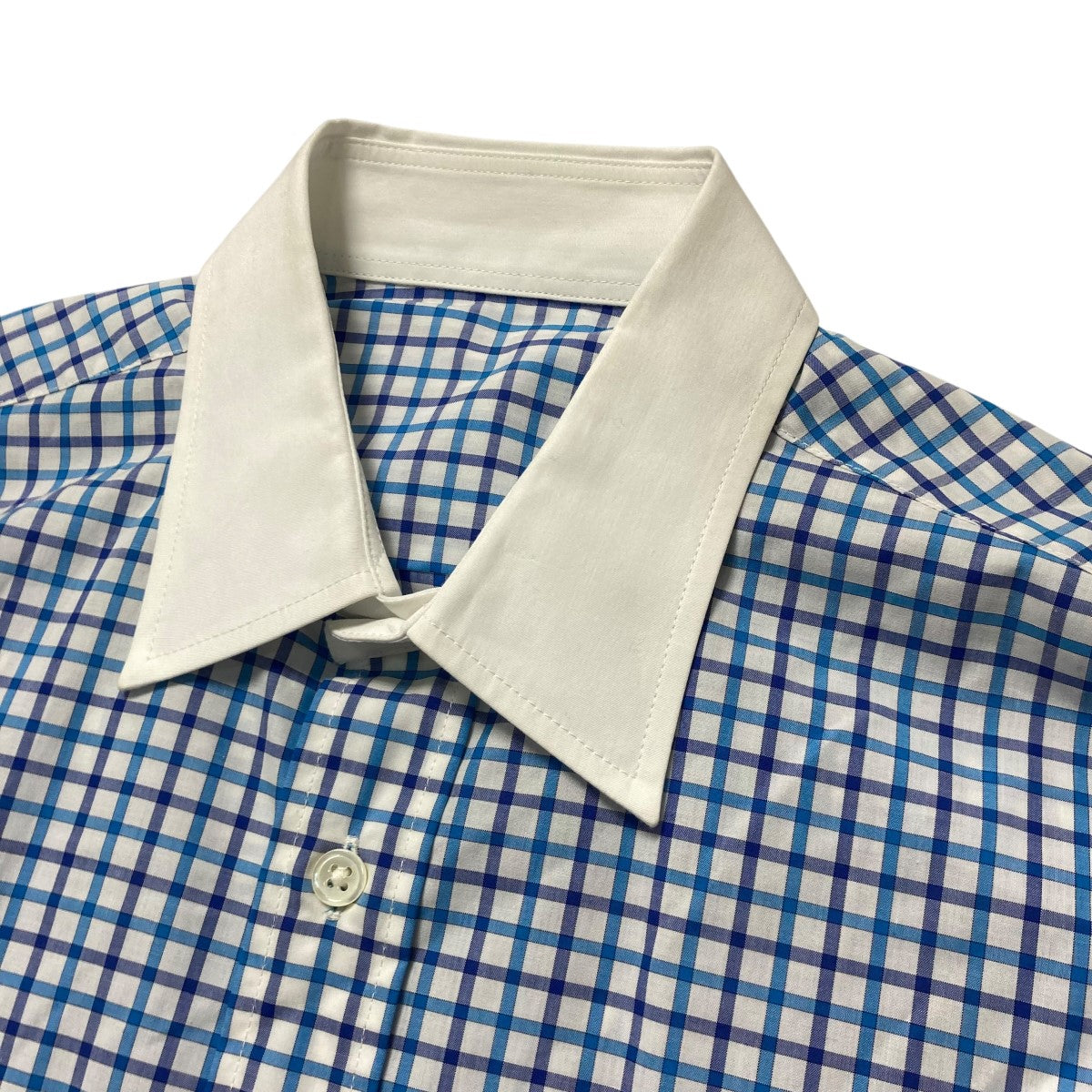 コットンチェック長袖シャツ11401