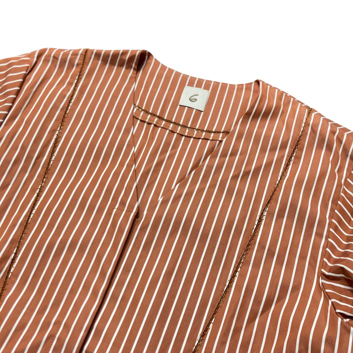 6 (ROKU) - ＜6(ROKU)＞Ⅴ NECK PICO SHIRT/シャツ 6 (ROKU) - ＜6(ROKU)＞Ⅴ NECK PICO SHIRT/シャツの通販 by