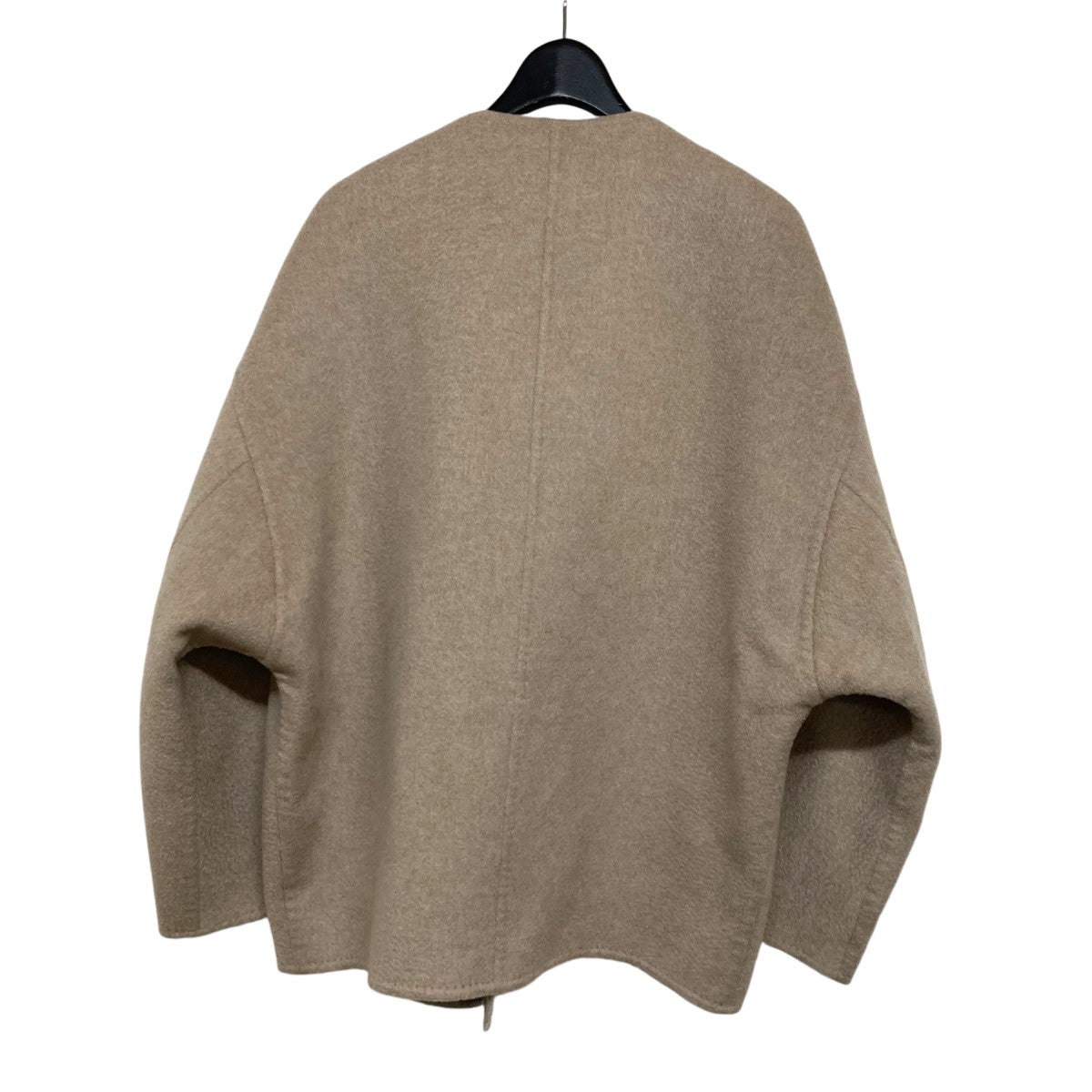 2024秋冬 ファッション [SRSDG] CSCDD オートミールカラー両面カシミヤコート女性ショートハイエンドウォーターリップルツイード