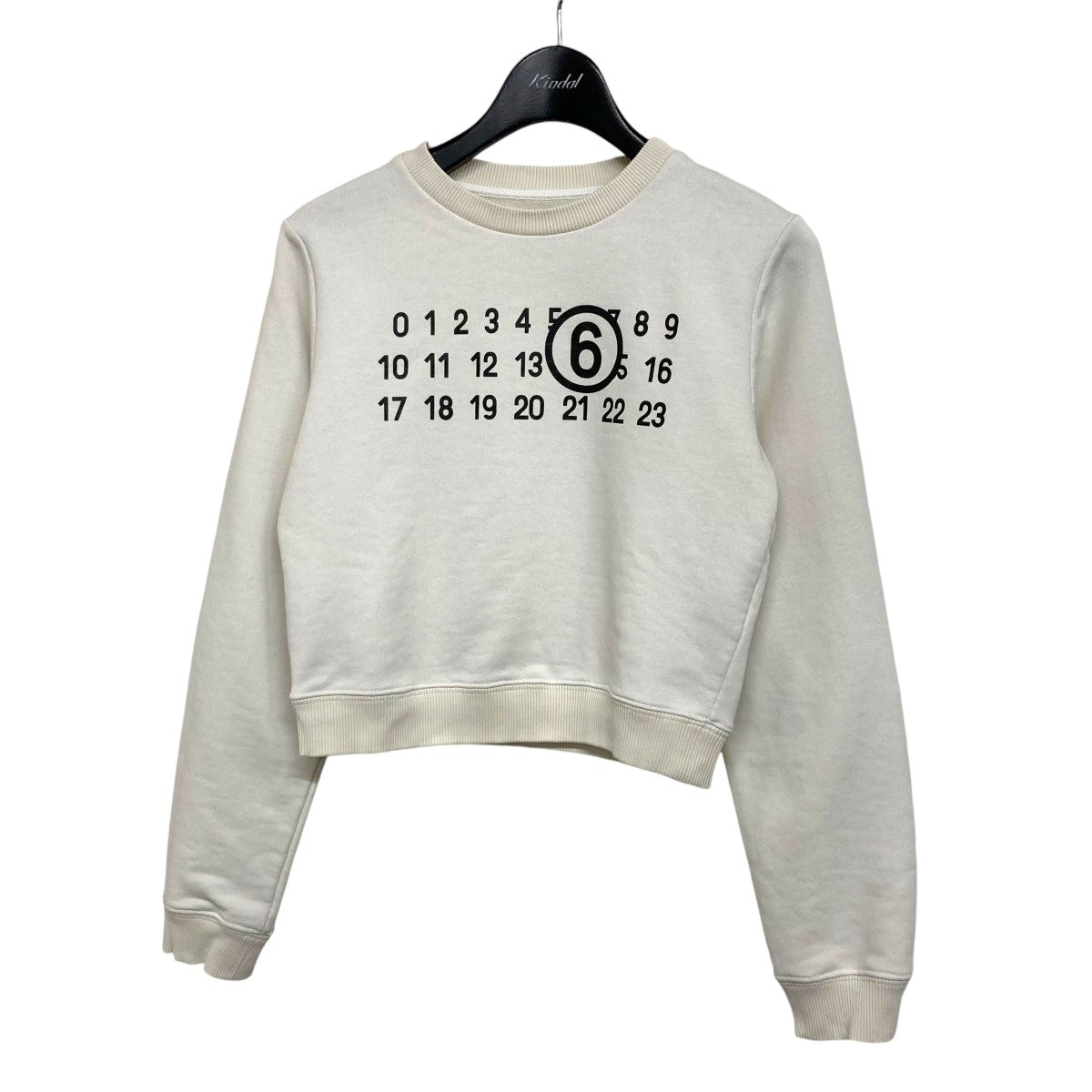 MM6 Maison Margiela(マルタンマルジェラ) 23SSNumber Logo Cropt Sweat ShirtsクルーネックスウェットS62GU0095  S62GU0095 ホワイト サイズ S｜【公式】カインドオルオンライン ブランド古着・中古通販【kindal】