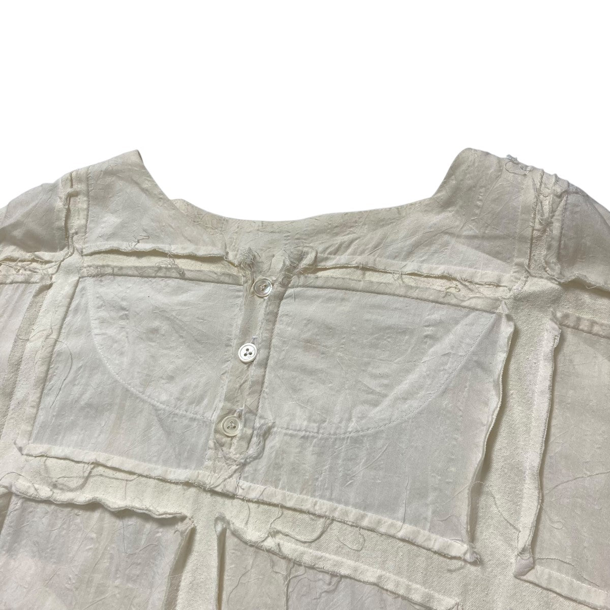 Nobuyuki Matsui Framed henry neck shirtsコットンシルクシャツ 古着・中古-3枚目のアイテム画像