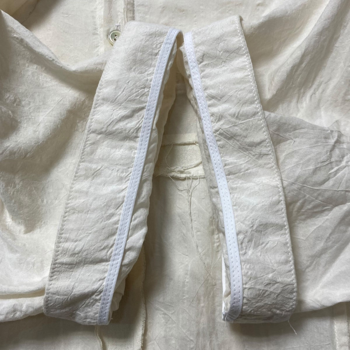 Nobuyuki Matsui Framed henry neck shirtsコットンシルクシャツ 古着・中古-8枚目のアイテム画像