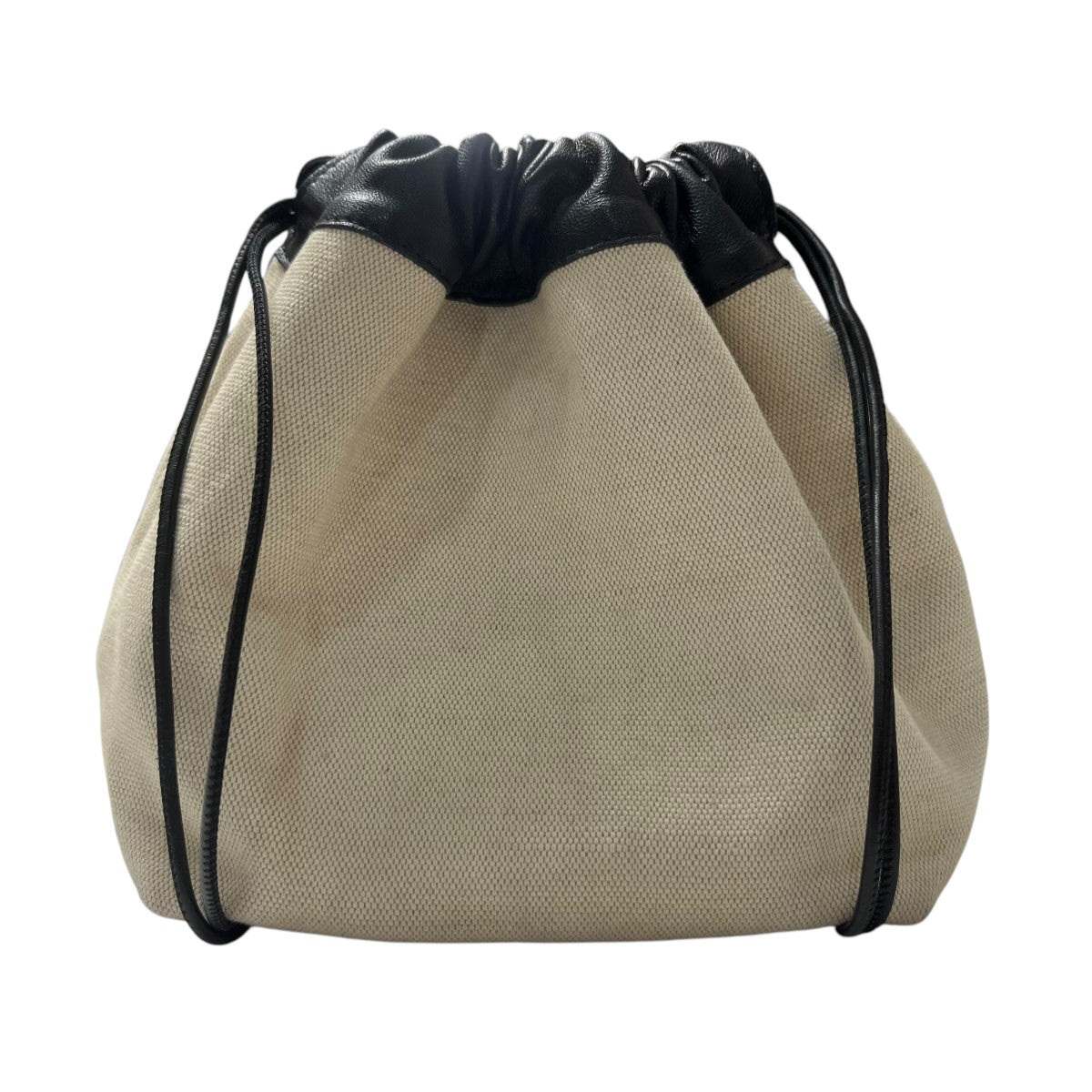 JIL SANDER ブラックレザーリバーシブル巾着バッグ JIL SANDER(ジルサンダー) リバーシブル巾着ショルダーバッグ