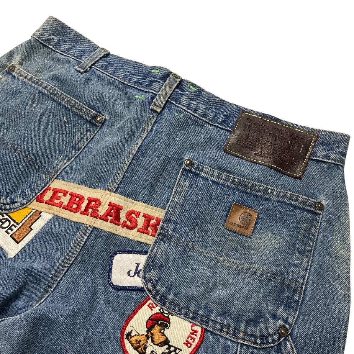 GENTLEMAN’S CARHARTT TROUSERワッペンワイドデニムパンツ