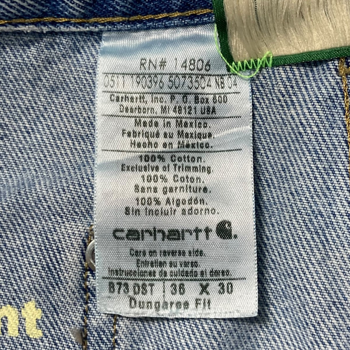 GENTLEMAN’S CARHARTT TROUSERワッペンワイドデニムパンツ
