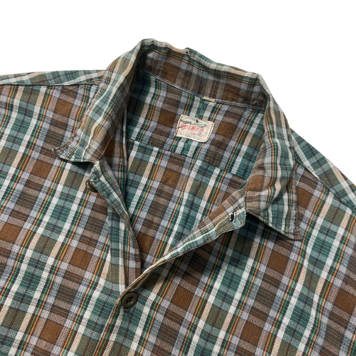 USED フランス製 DOLMEN 半袖チェックシャツ 古着・中古-3枚目のアイテム画像