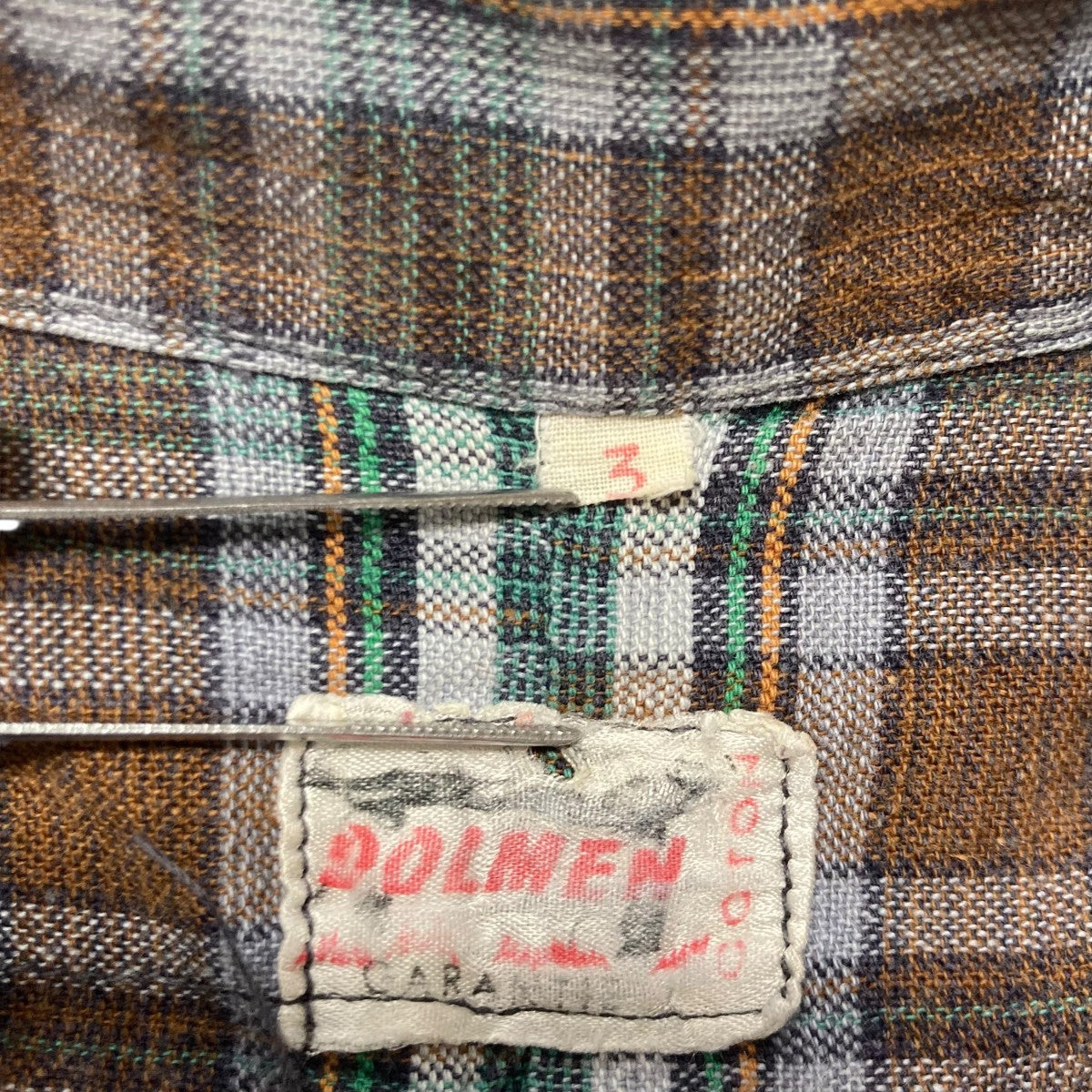 USED フランス製 DOLMEN 半袖チェックシャツ 古着・中古-6枚目のアイテム画像