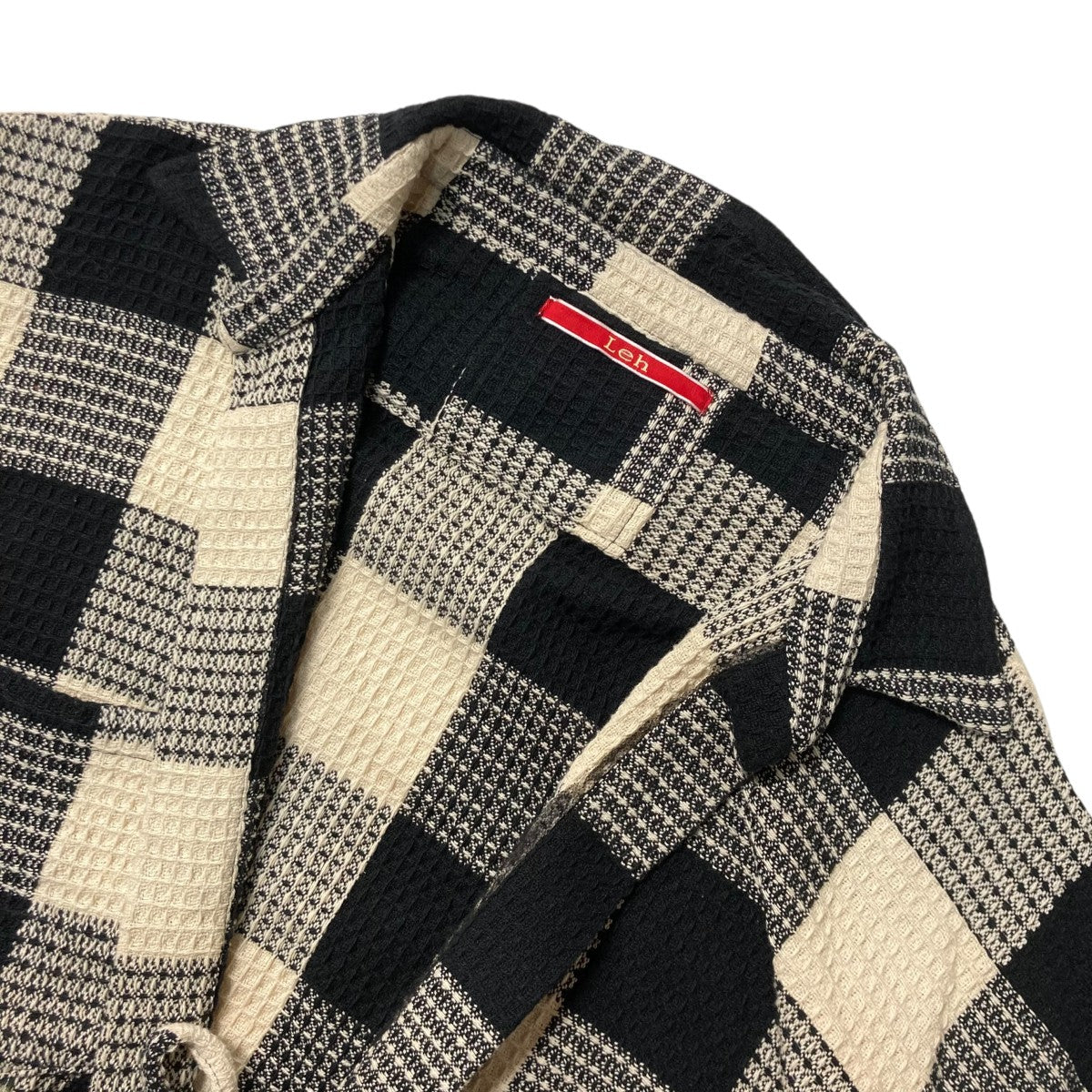LEH 羽織Shirtsチェック柄ワッフルシャツジャケットLEH-913 古着・中古-3枚目のアイテム画像