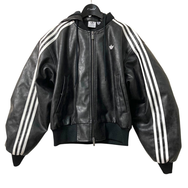 最終値下げadidas フェイクレザージャケット　Sサイズ adidas】ADILENIUM SEASON 3 VINTAGE FAUX レザー ジャケット (adidas