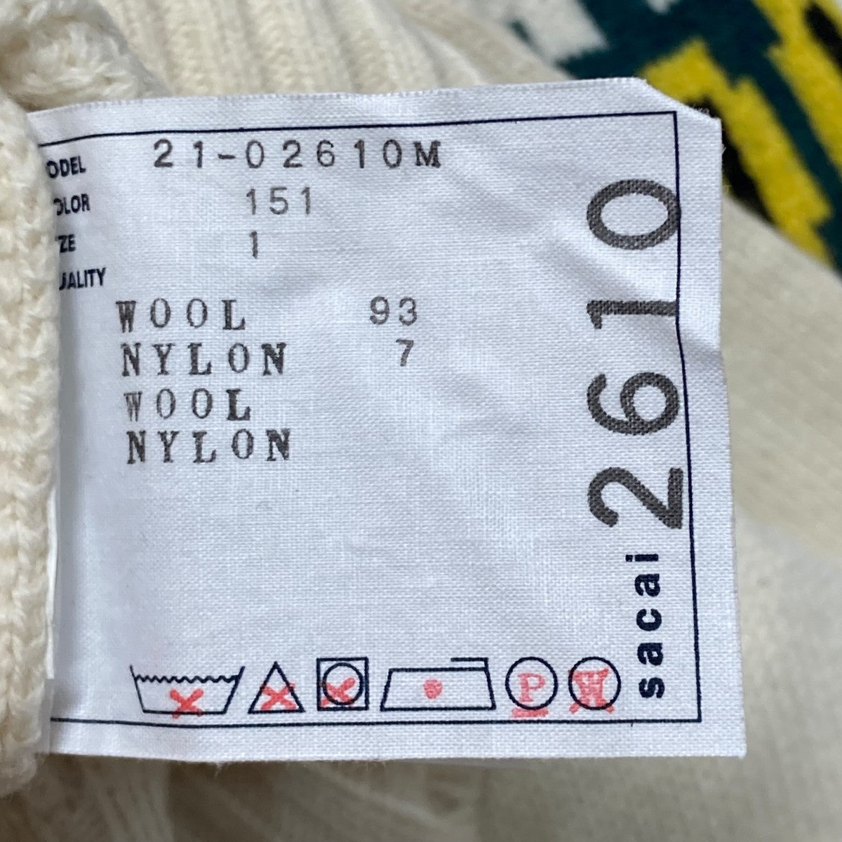 sacai(サカイ) 21AWWool Knit Pulloverデザインニット21-02610M 21