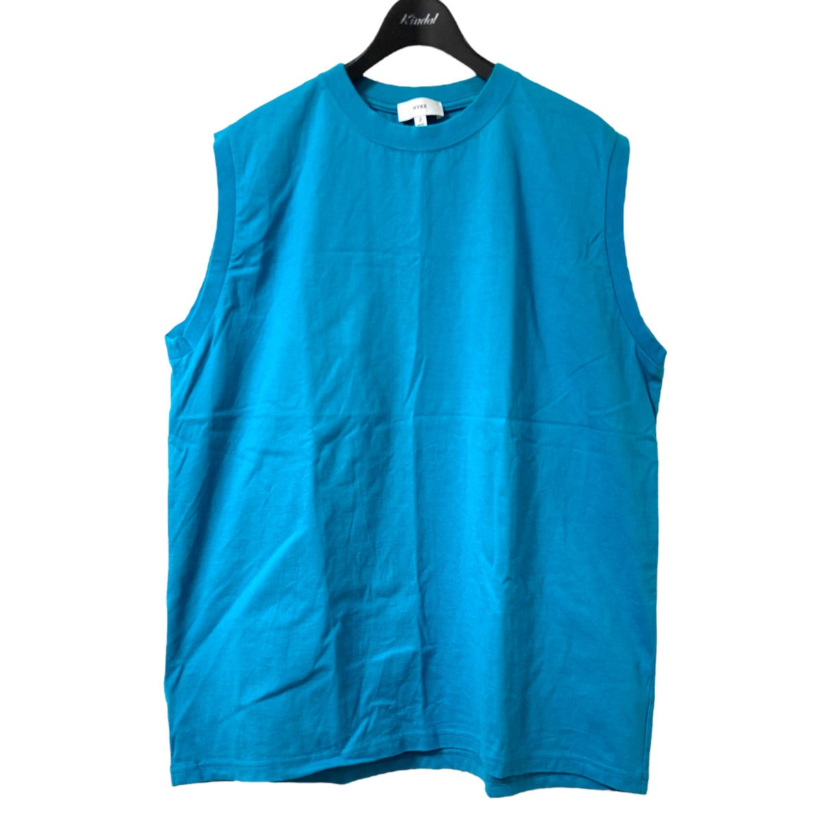 HYKE◆ULTRA SUEDE/ノースリーブカットソー/1/ポリエステル/BLU HYKE◇ULTRA SUEDE/ノースリーブカットソー/1/ポリエステル/BLU